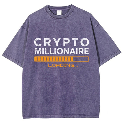 Crypto Millionaire Loading Vintage Distressed T-shirt