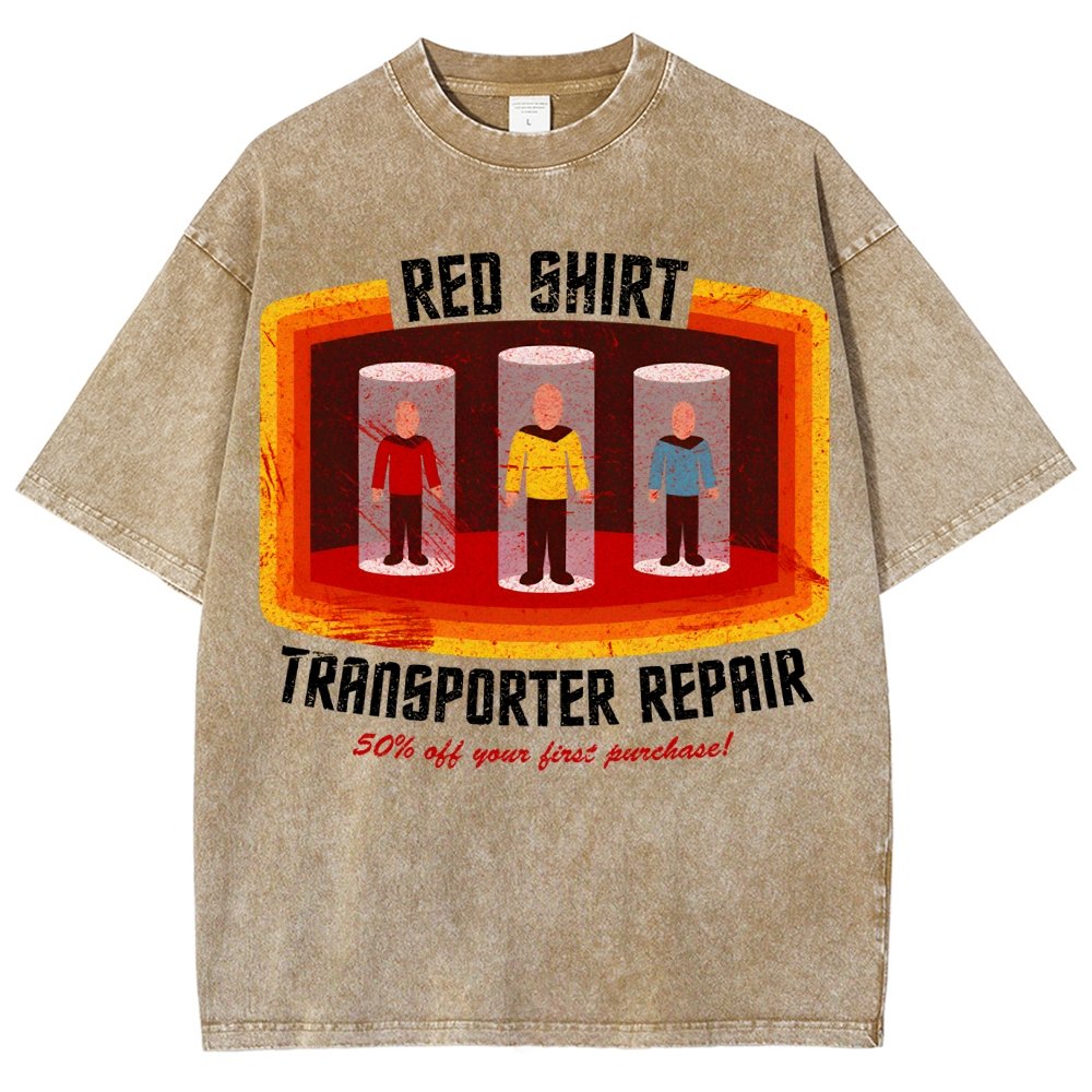 Red Shirt Spacecraft Repair Vintage Distressed T-shirt