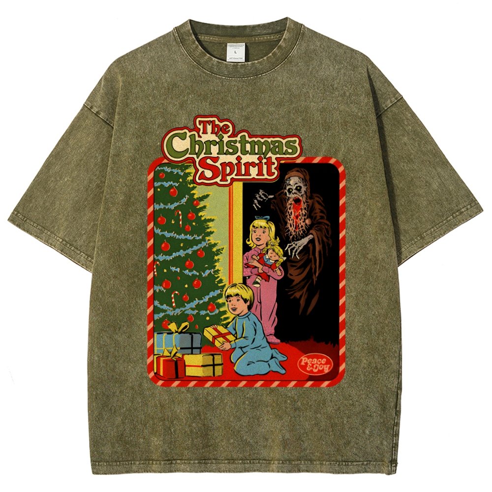 The Christmas Spirit Vintage Distressed T-shirt