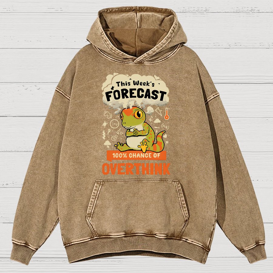 100% Chance Of Overthinking Vintage Distressed Hoodie