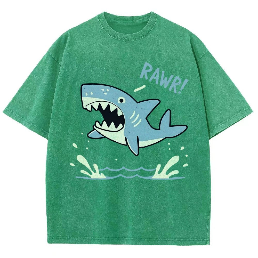 Shark Rawr! Vintage Distressed T-shirt