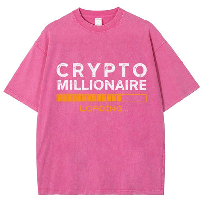 Crypto Millionaire Loading Vintage Distressed T-shirt
