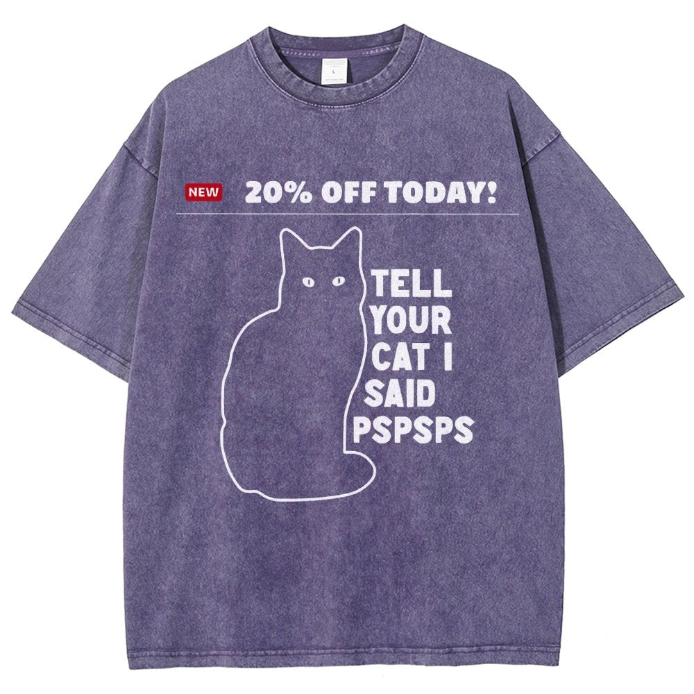 Tell Your Cat Vintage Distressed T-shirt