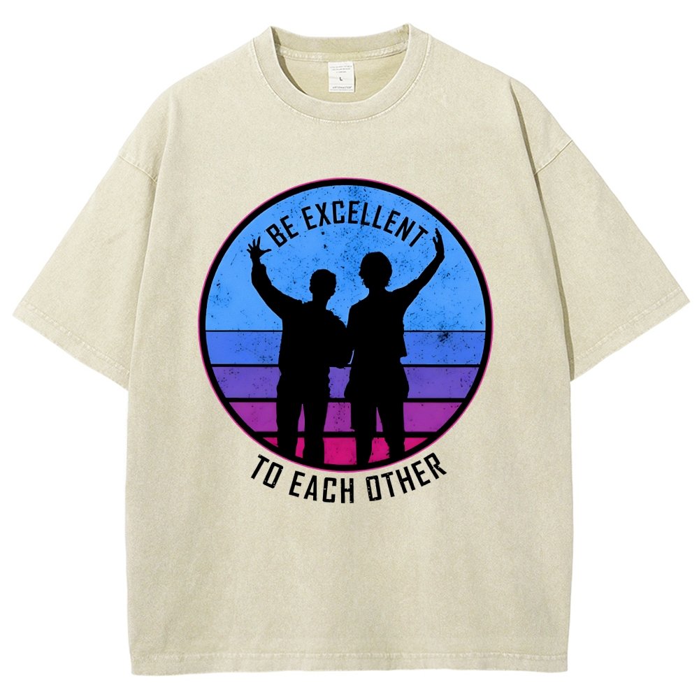 Be Excellent To Each Other 80s Vintage Distressed T-shirt