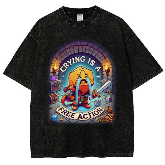 Crying is a Free Action Vintage Distressed T-shirt