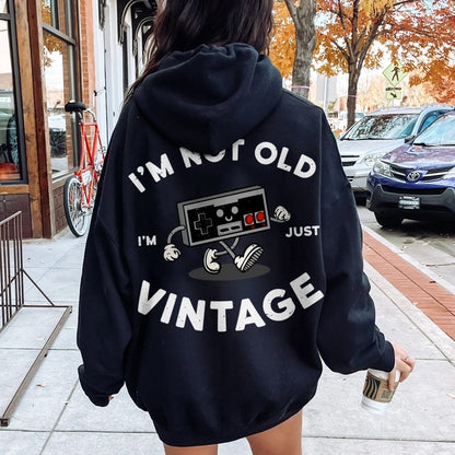 I'm Not Old Printed Back Unisex Cotton Hoodie