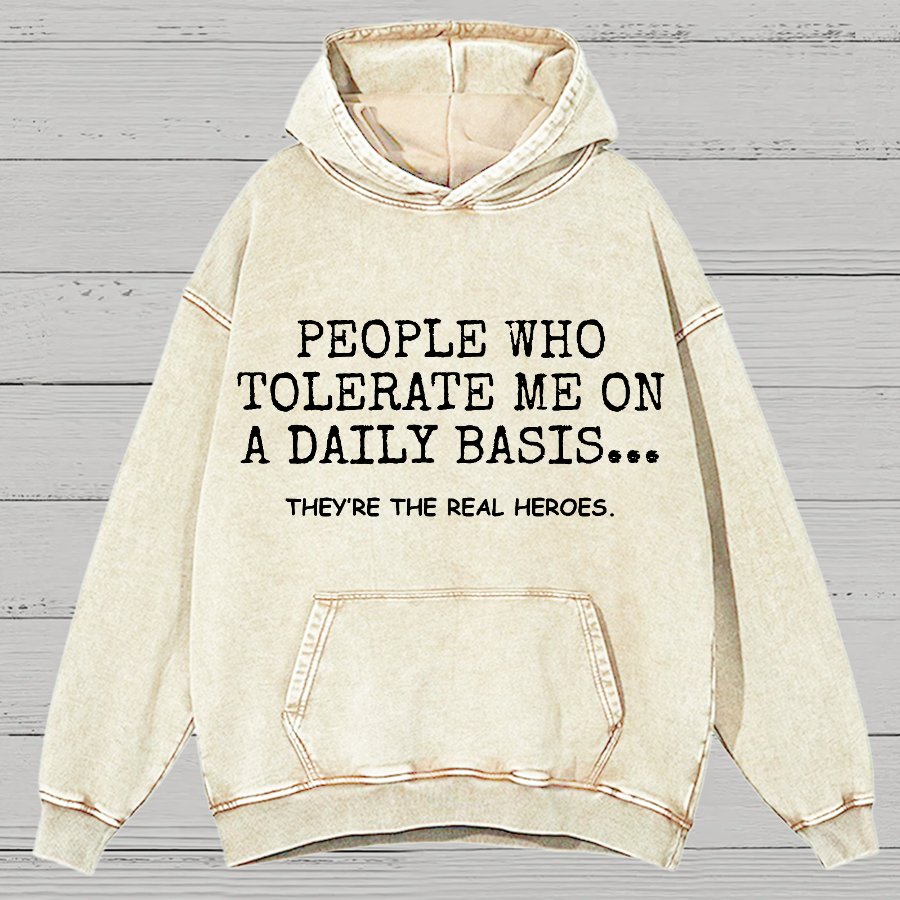 People Who Tolerate Me On A Daily Basis.Sarcasm Vintage Distressed Hoodie