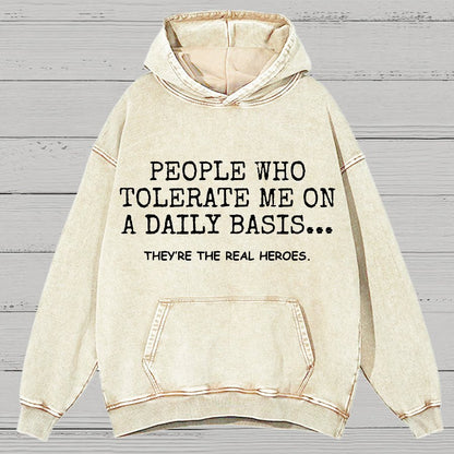 People Who Tolerate Me On A Daily Basis.Sarcasm Vintage Distressed Hoodie