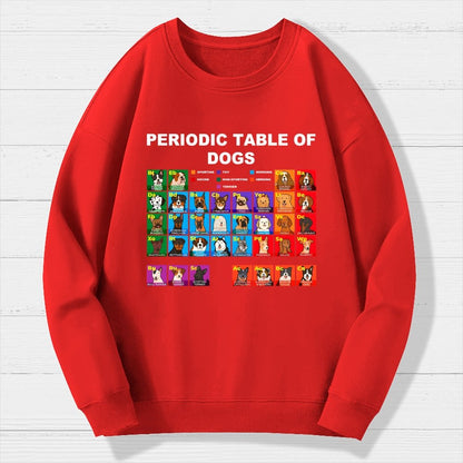 Periodic Table Of Dogs  Dog Lover  Funny Science Geek Cotton Sweatshirt