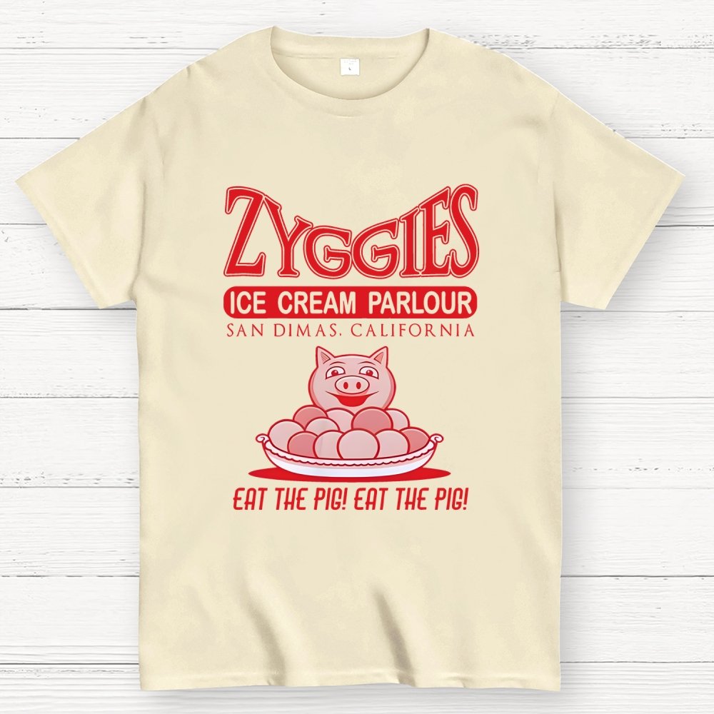 Eat the Pig at Frosty's Ice Cream Parlour Ringer Unisex Geek T-Shirt