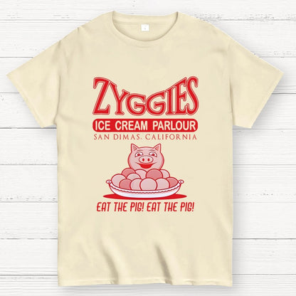 Eat the Pig at Frosty's Ice Cream Parlour Ringer Unisex Geek T-Shirt