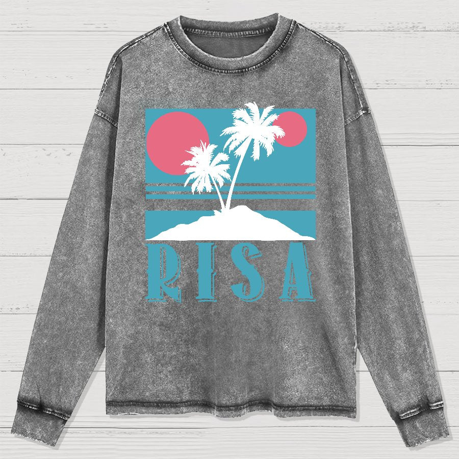 Planet Oasis Vacation Washed Long Sleeve Tee