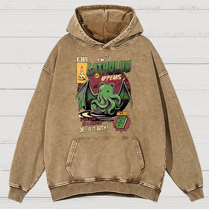 Cathulhu Round Vintage Distressed Hoodie