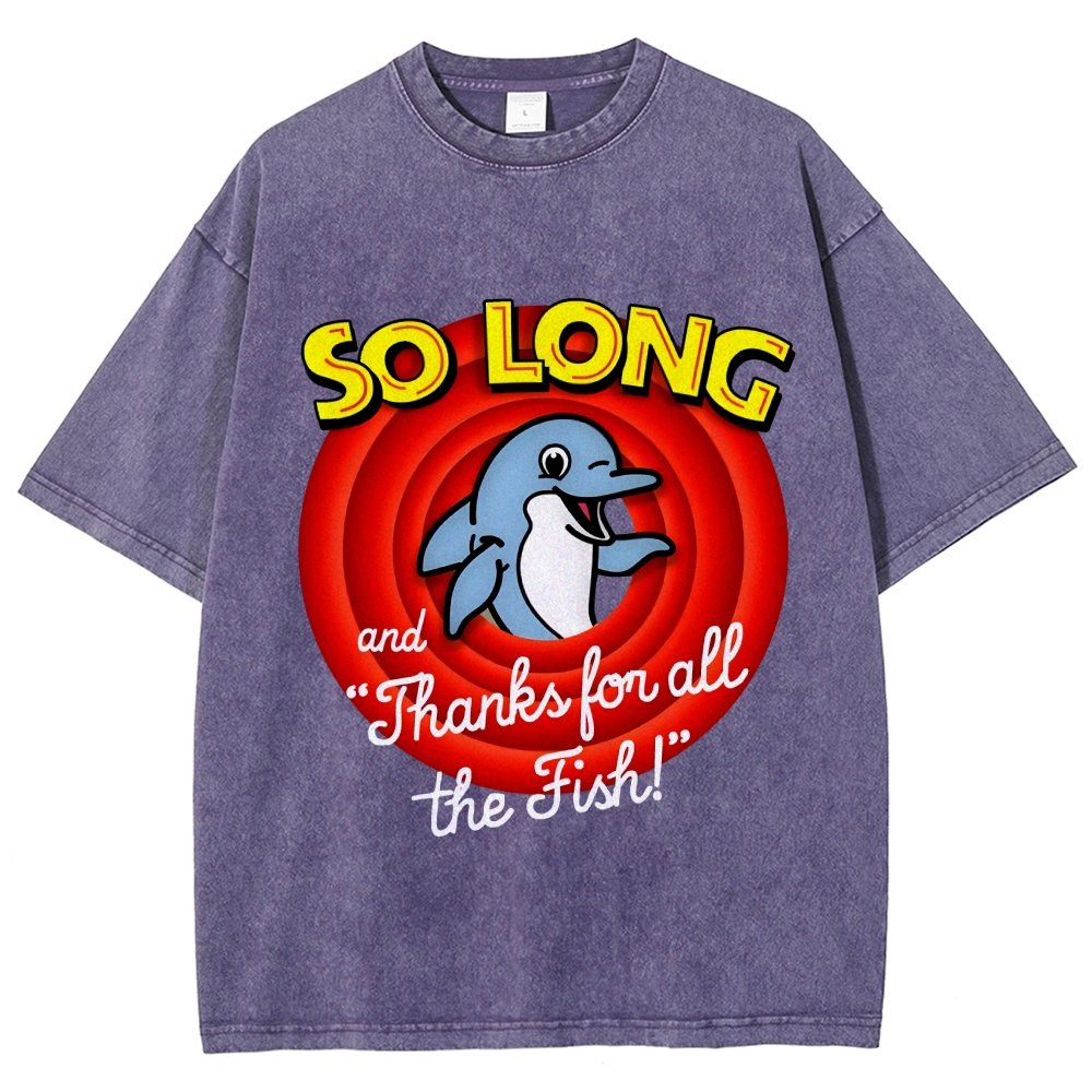 So Long And Thanks For All The Fish Vintage Distressed T-shirt
