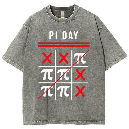 3.14 Tic-Tac-Toe Noughts And Crosses Happy Pi Day Geek Vintage Distressed T-shirt