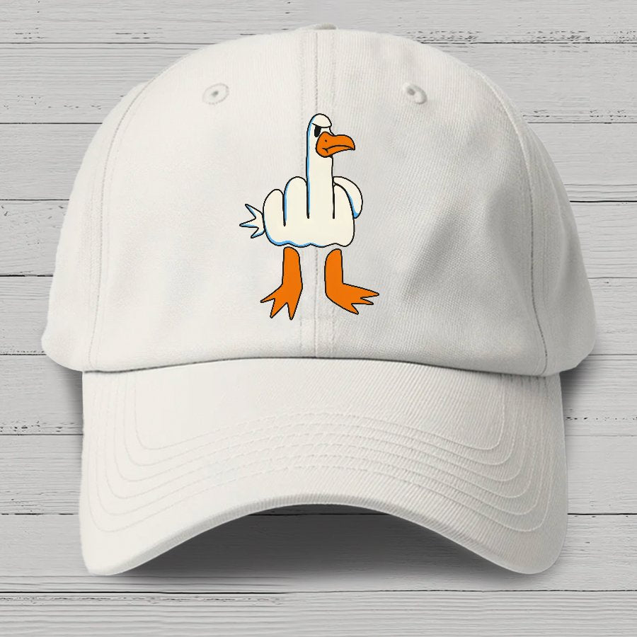 Rude Seagull Design Funny Cotton Hat