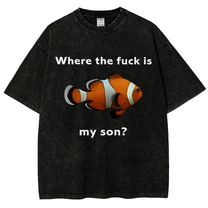 Fish Looking For Son Vintage Distressed T-shirt