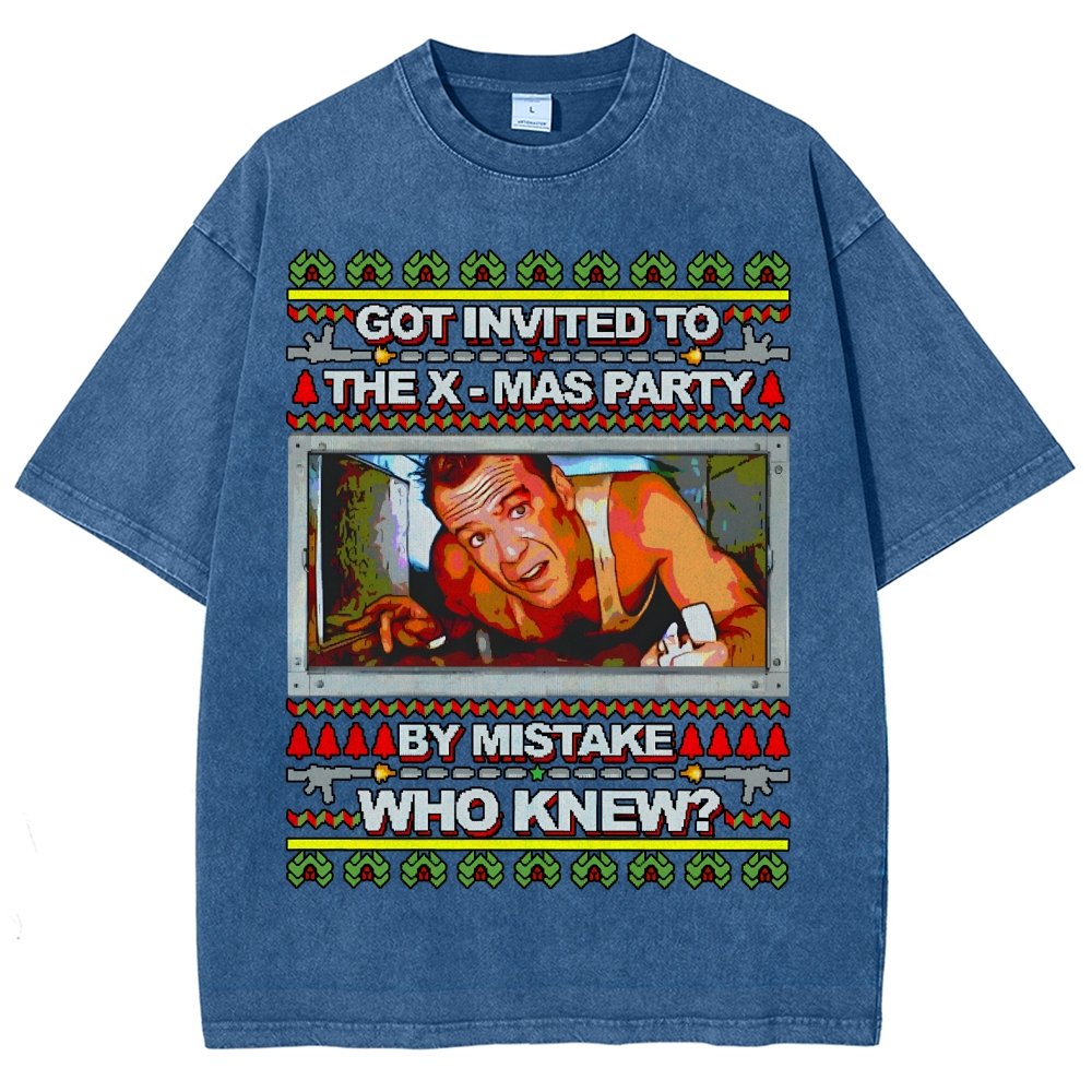 Got invited to the X-mas Party Vintage Distressed T-shirt