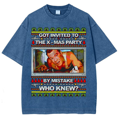 Got invited to the X-mas Party Vintage Distressed T-shirt
