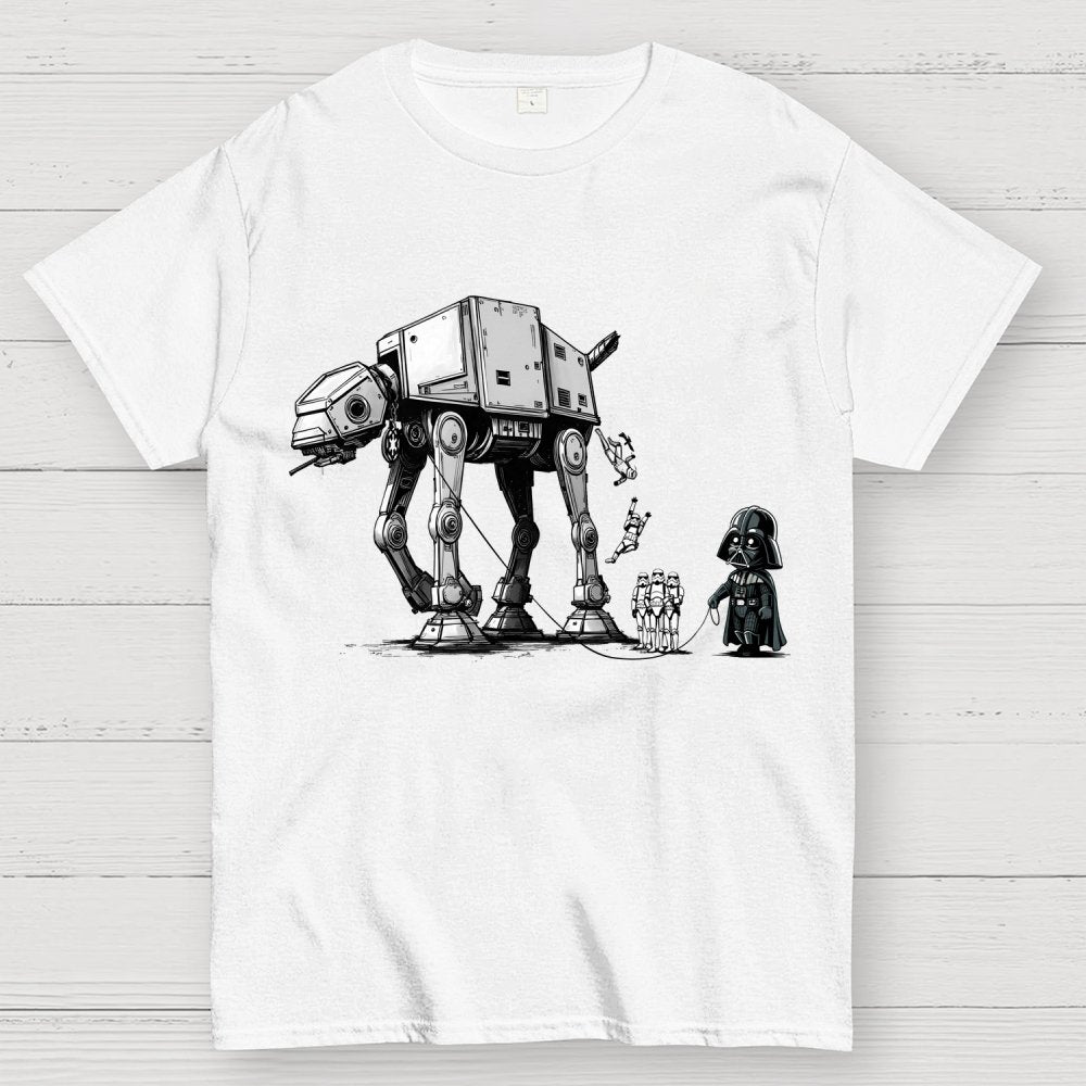 Galactic Robot Dog Walks And Poops Geek T-Shirt