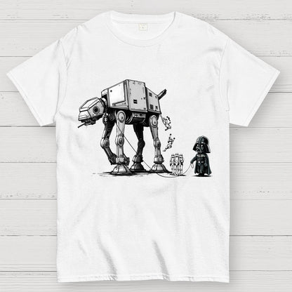 Galactic Robot Dog Walks And Poops Geek T-Shirt