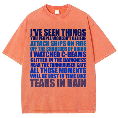 Tears In Rain Vintage Distressed T-shirt