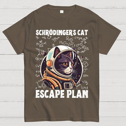 Funny Schrödinger's Cat Escape Plan Science Geek T-Shirt