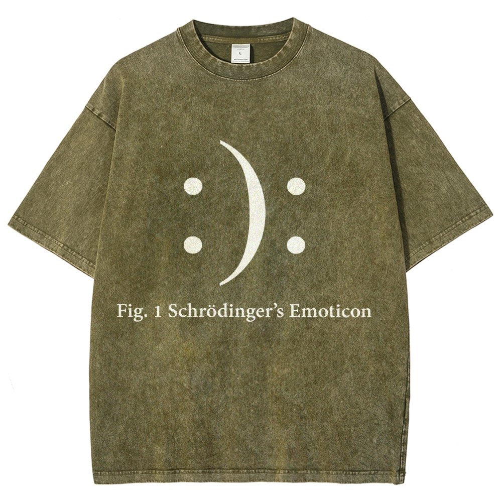 Schrodinger's Emoticon Vintage Distressed T-shirt
