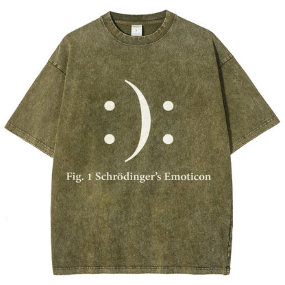 Schrodinger's Emoticon Vintage Distressed T-shirt