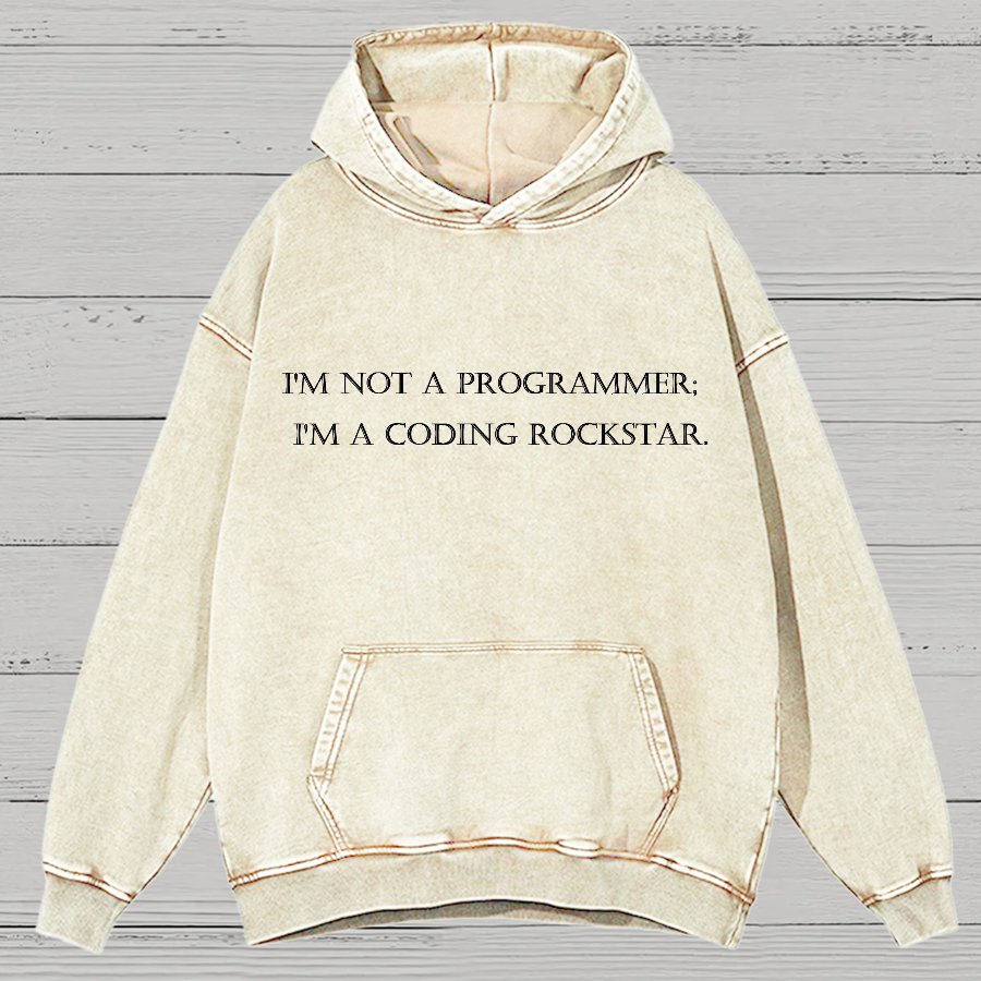 I'm Not A Programmer I'm A Coding Rockstar Nerd Vintage Distressed Hoodie