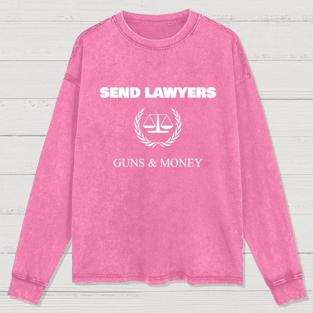 Send Lawyers Guns and Money Washed Long Sleeve Tee