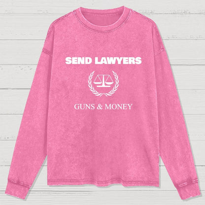 Send Lawyers Guns and Money Washed Long Sleeve Tee