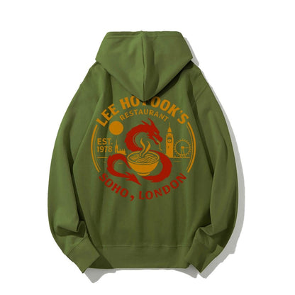 Lee Ho Fooks Printed Back Cotton Hoodie