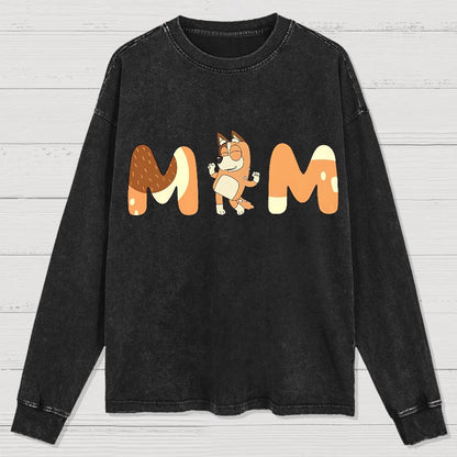 Funny Mom Geeky Washed Long Sleeve Tee