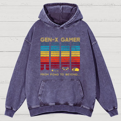 Gen-X Gamer Vintage Distressed Hoodie