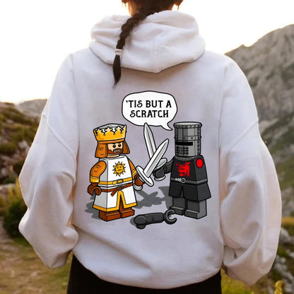 King Vs Knight Printed Back Unisex Cotton Hoodie