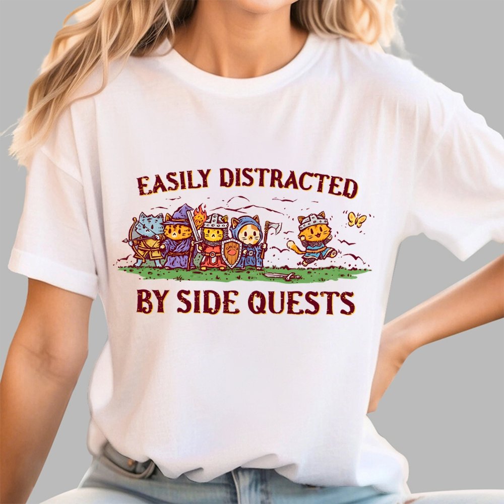 Easily Distracted By Side Quests Geek T-Shirt