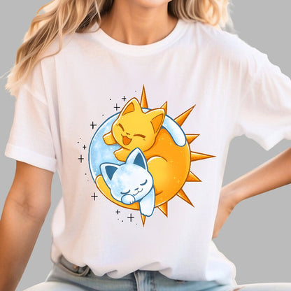 Sun Moon Kittens Geek T-Shirt
