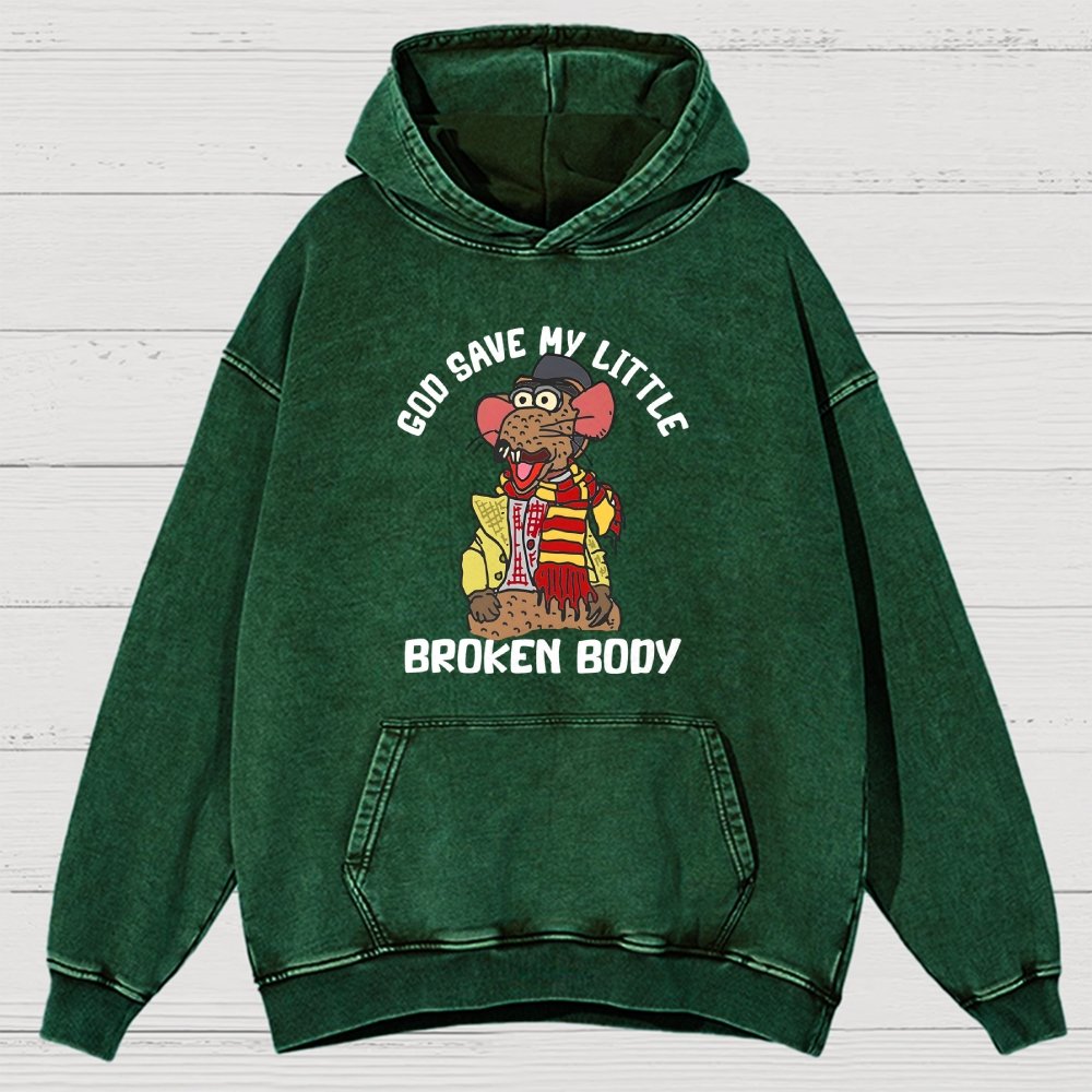 God Save My Little Broken Body Vintage Distressed Hoodie