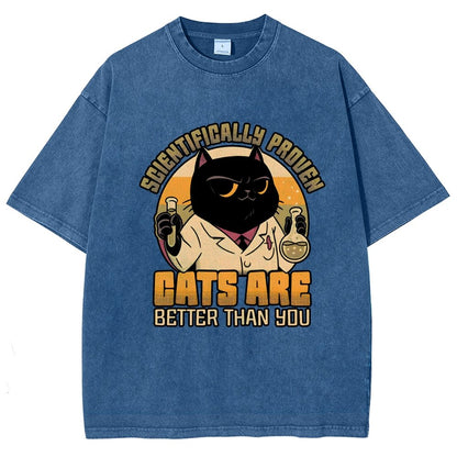 Cats Are Better Vintage Distressed T-shirt
