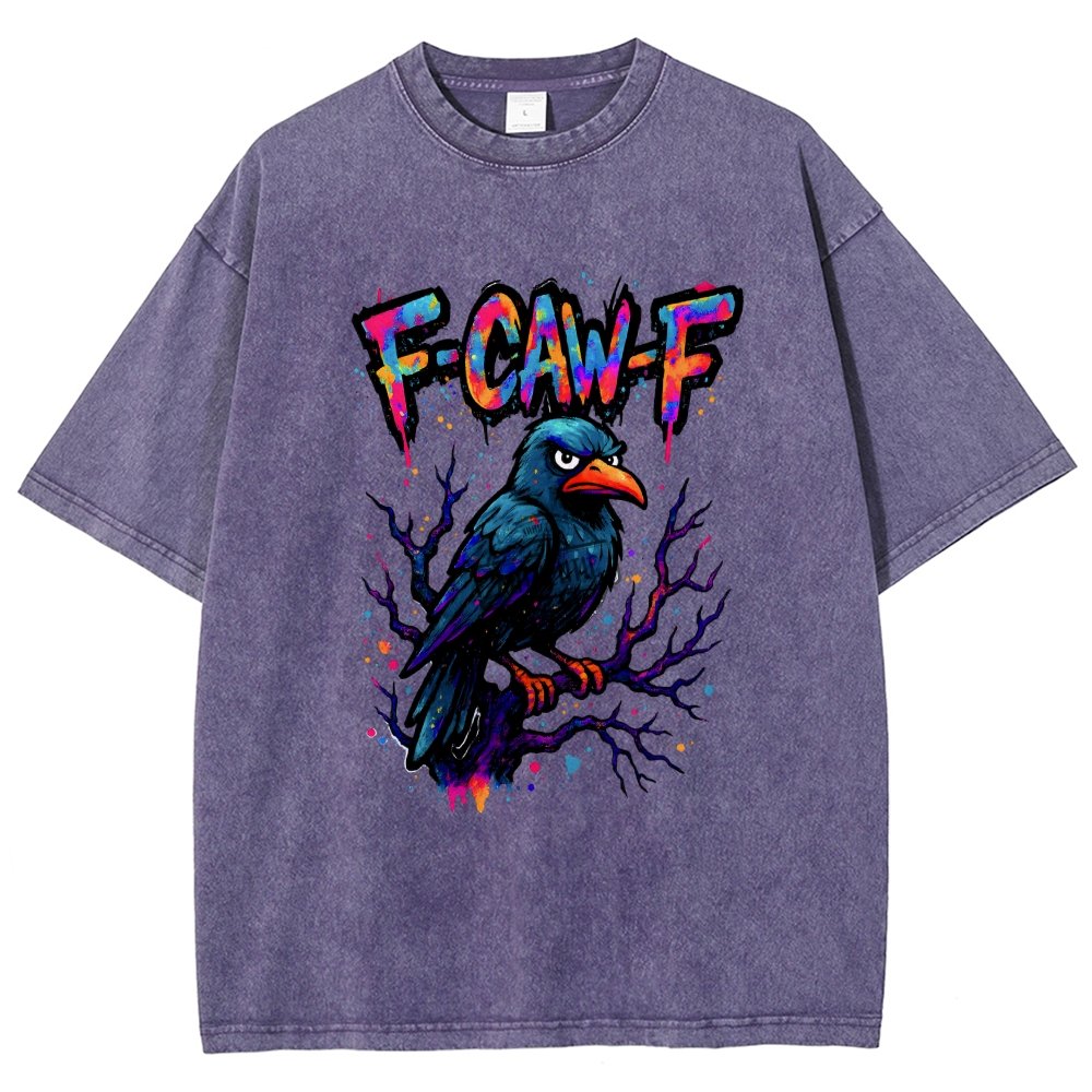 F-Caw-F Raven Vintage Distressed T-shirt