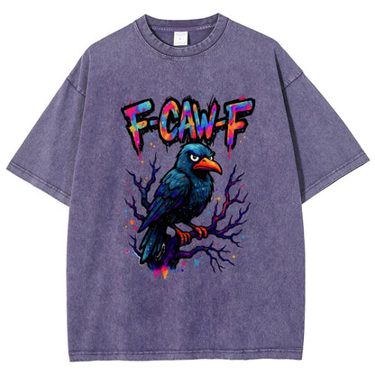 F-Caw-F Raven Vintage Distressed T-shirt