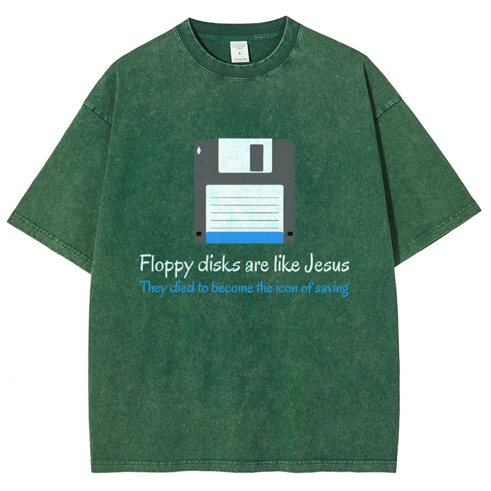 Floppy Disks Are Like Jesus Vintage Distressed T-shirt