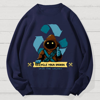 Recycle Your Droids Geek Cotton Sweatshirt