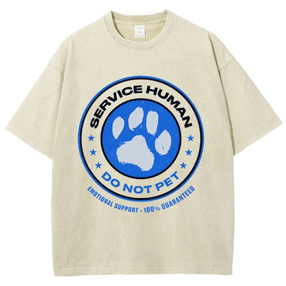 Service Human Do Not Pet Vintage Distressed T-shirt