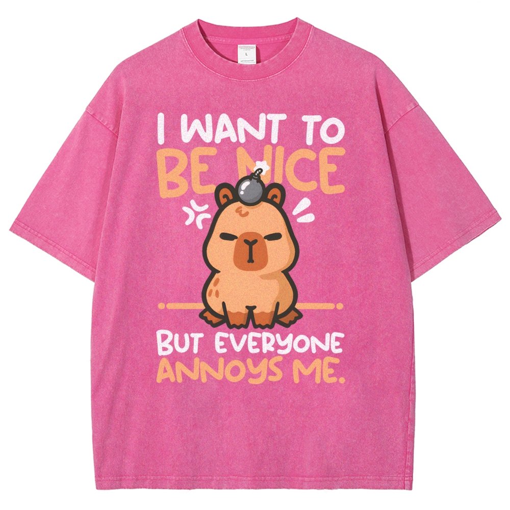 Capy Wants To Be Nice Vintage Distressed T-shirt