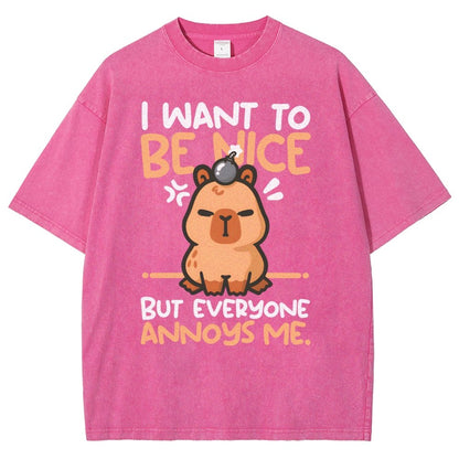 Capy Wants To Be Nice Vintage Distressed T-shirt