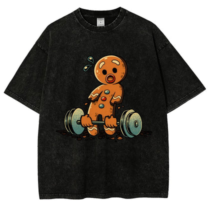 Gingerbread Workout Loosing Arms Vintage Distressed T-shirt