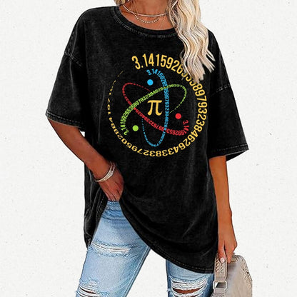 Atom Pi Math Science Vintage Distressed T-shirt