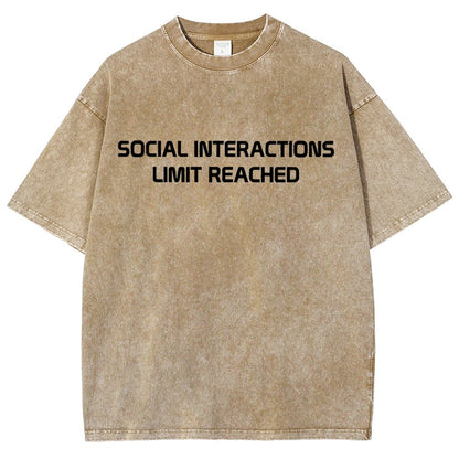 Social Interactions Limit Reached Vintage Distressed T-shirt